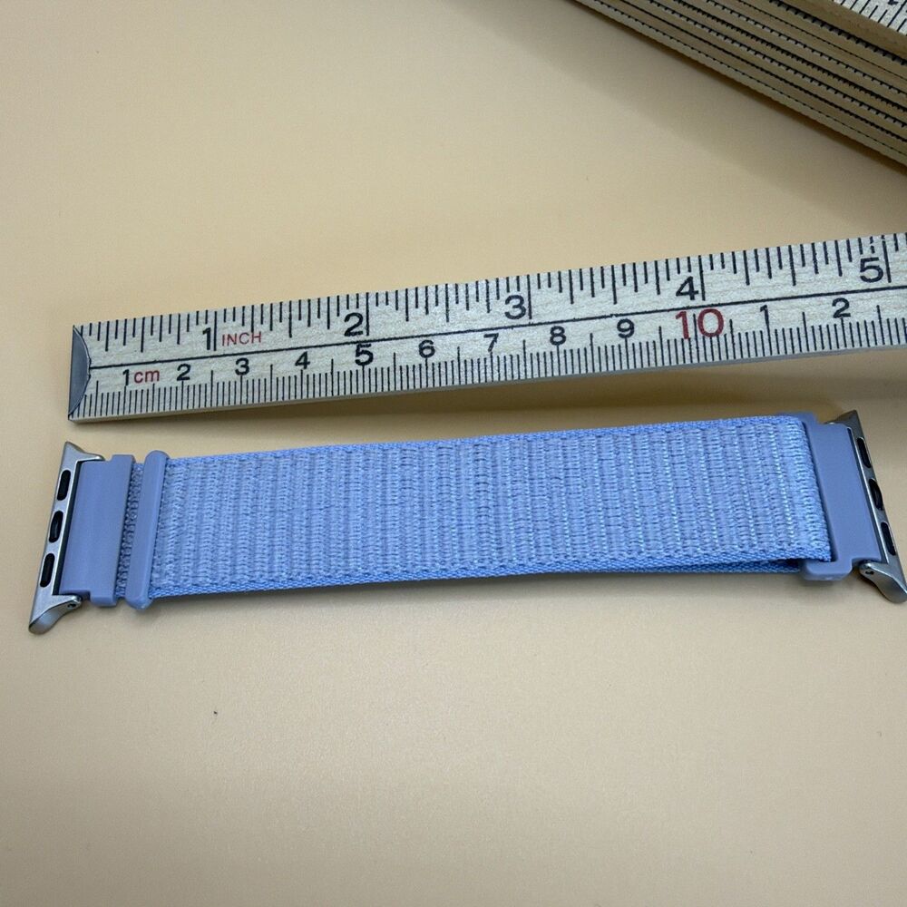 Band for Apple Watch Series 10 Sport Loop 40/41/42 Nylon Strap (NEW) Lt Blue